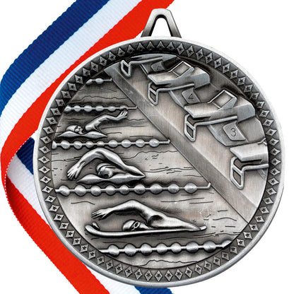 Swimming Antique 60mm Medal