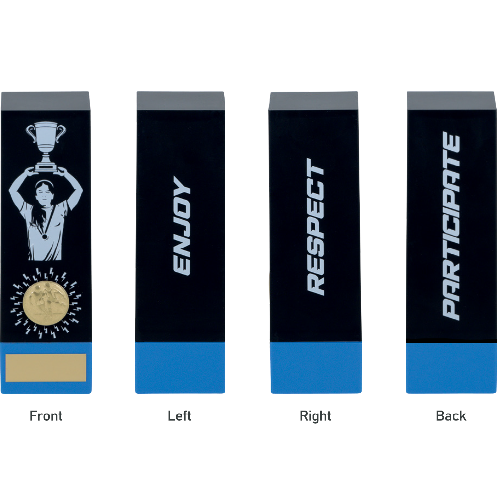 Heavy Women Football Tower Trophy (5 colors available) (BL2BLBU/GO/RE/SI/WH)