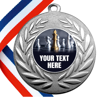 Set of Personalised Chess Wreath Medals On Ribbons