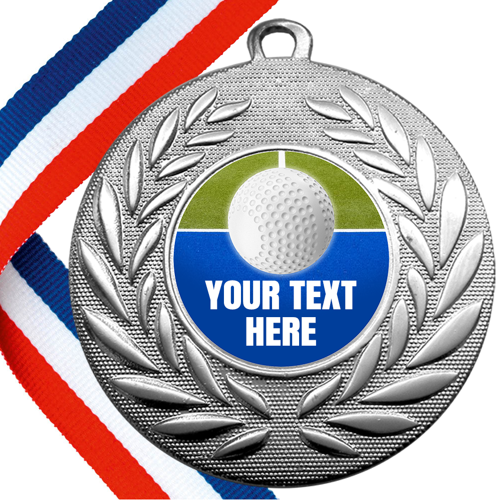 Set of Personalised Field Hockey Wreath Medals On Ribbons