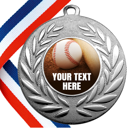 Set of Personalised T-Ball Wreath Medals On Ribbons BW Trophies