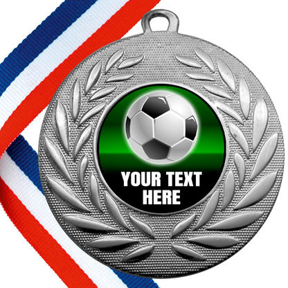 Set of Personalised Football Wreath Medals On Ribbons