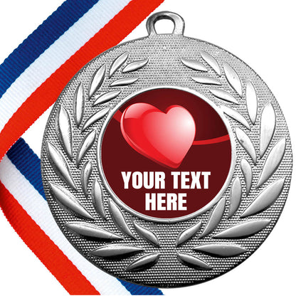 Set of Personalised Valentine's Day Wreath Medals On Ribbons