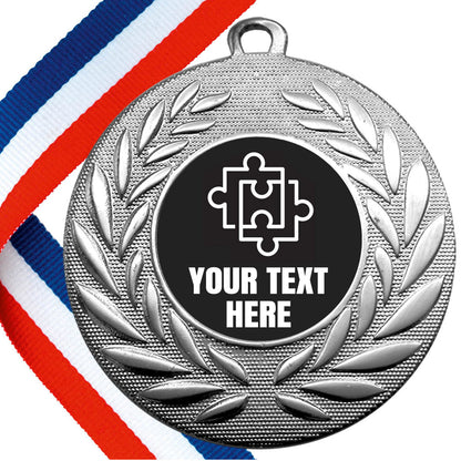 Set of Personalised Puzzle Wreath Medals On Ribbons