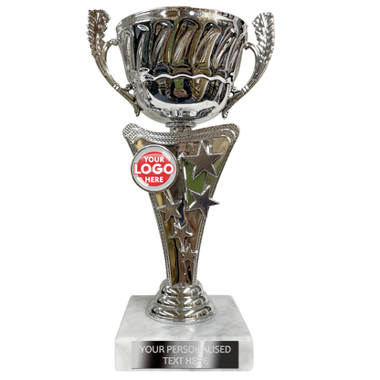 Silver Cup with Embossed Decorative Stars (3872B)