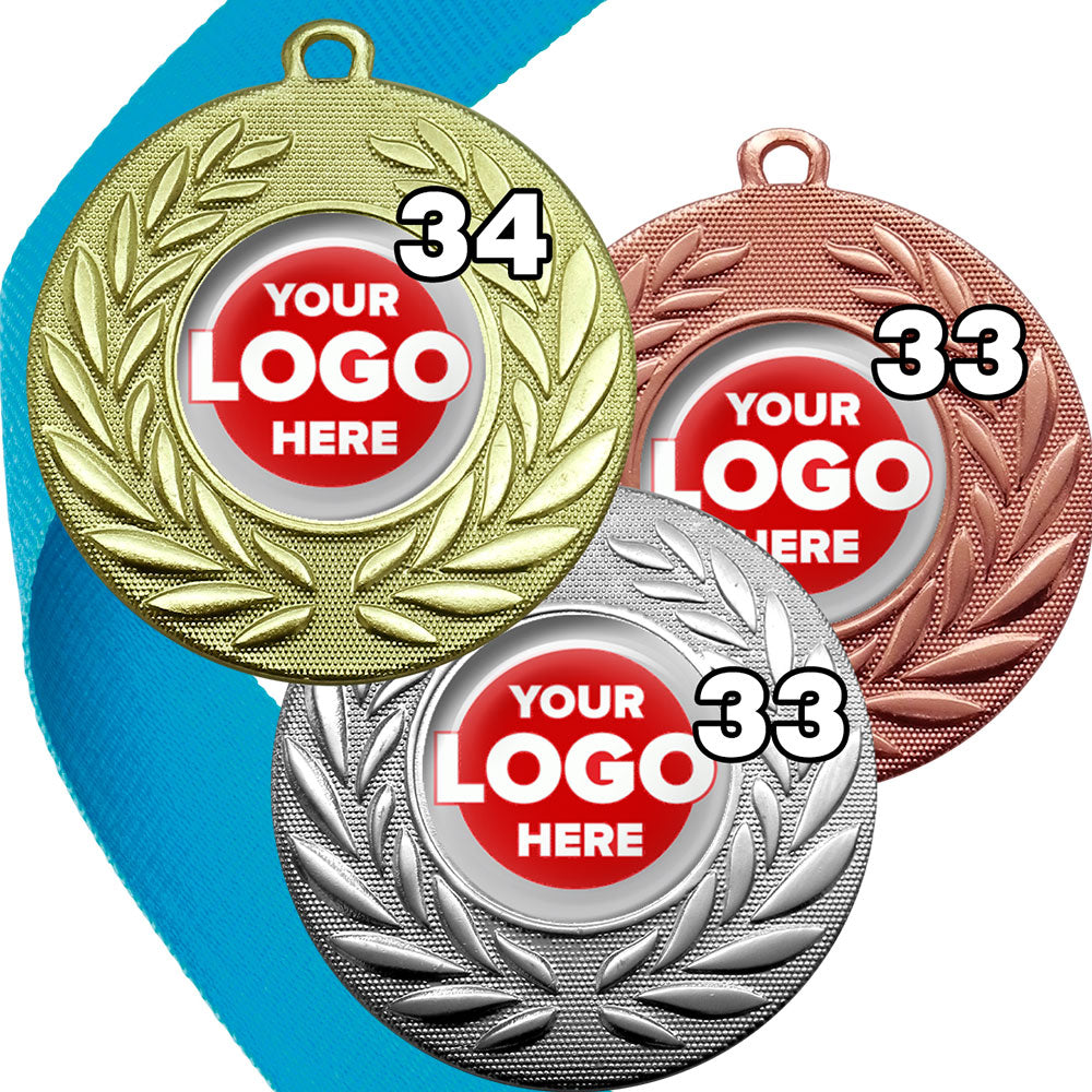 Classic Wreath Medals Domed - MINIMUM ORDER 100
