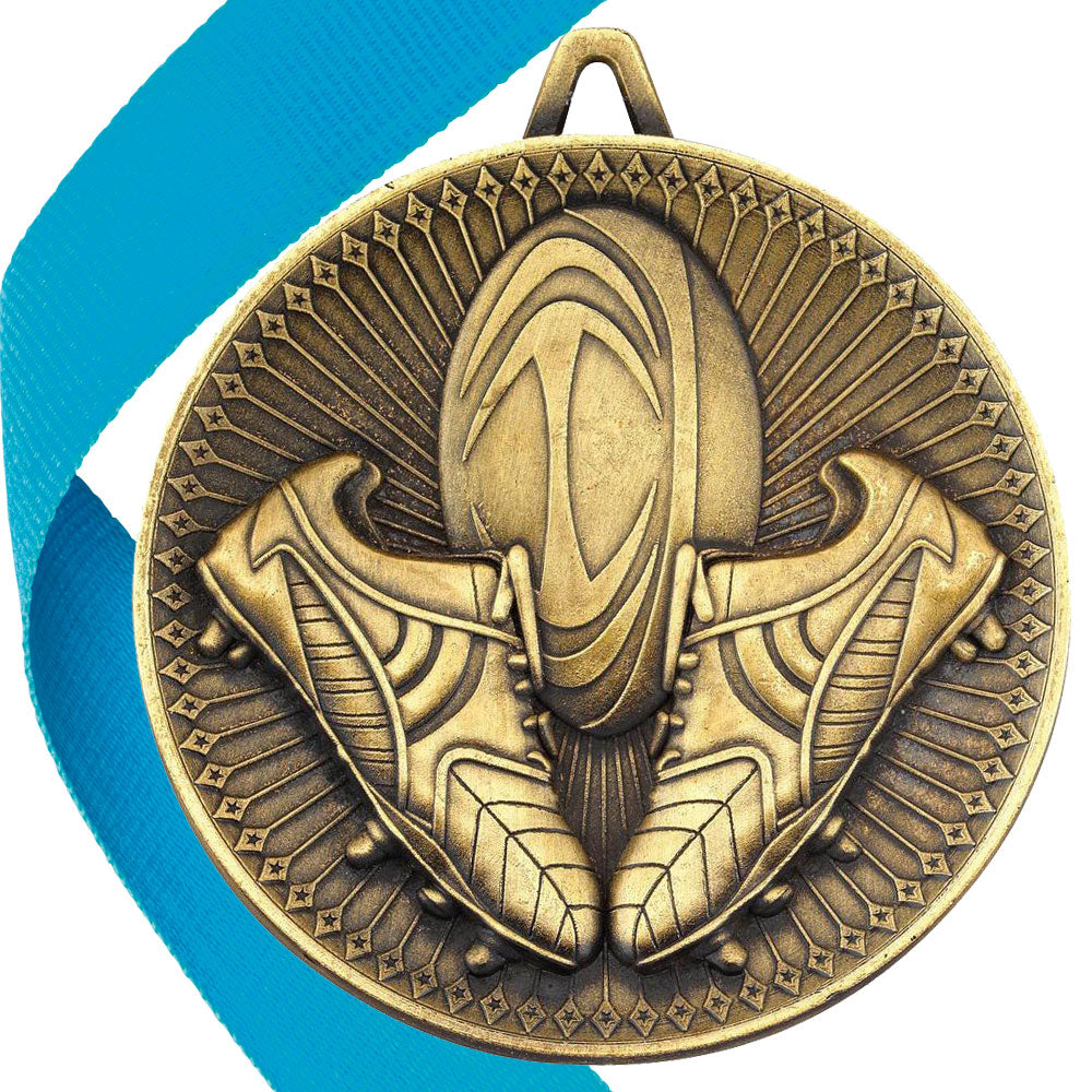 Rugby Antique Style 60mm Medal BW Trophies