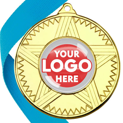 50mm Striped Star Design Medals on Ribbons