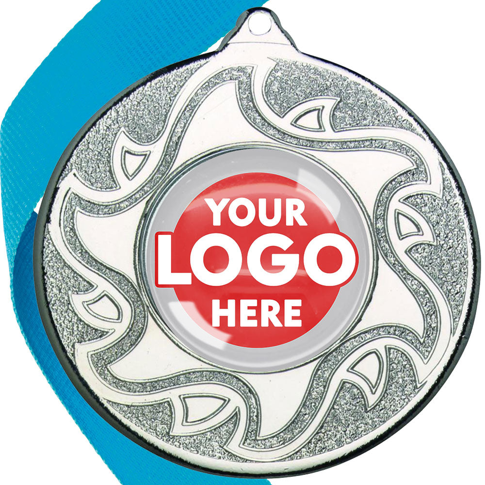The Glossy Domed 50mm Sunshine Design Medals on Ribbons MINIMUM ORDER 100
