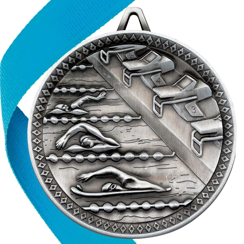 Swimming Antique 60mm Medal