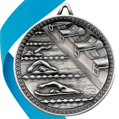 Swimming Antique 60mm Medal