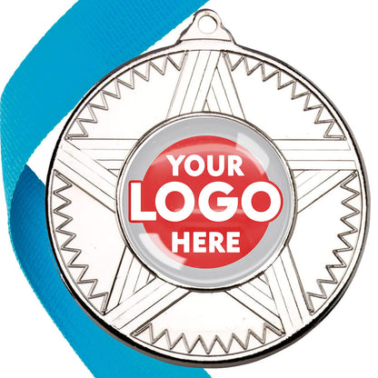 50mm Striped Star Design Medals on Ribbons