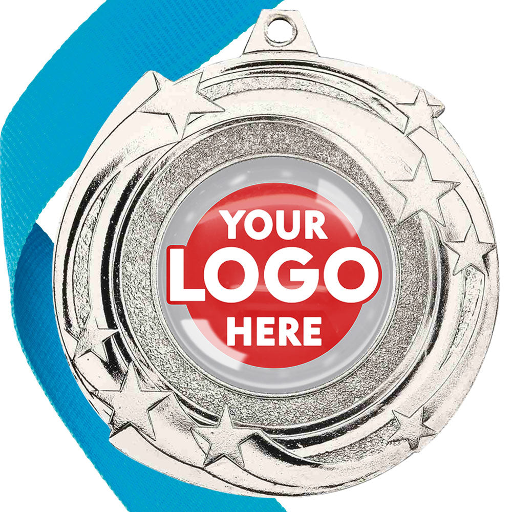 The Glossy Gel 50mm Orbital Medal on a Ribbon