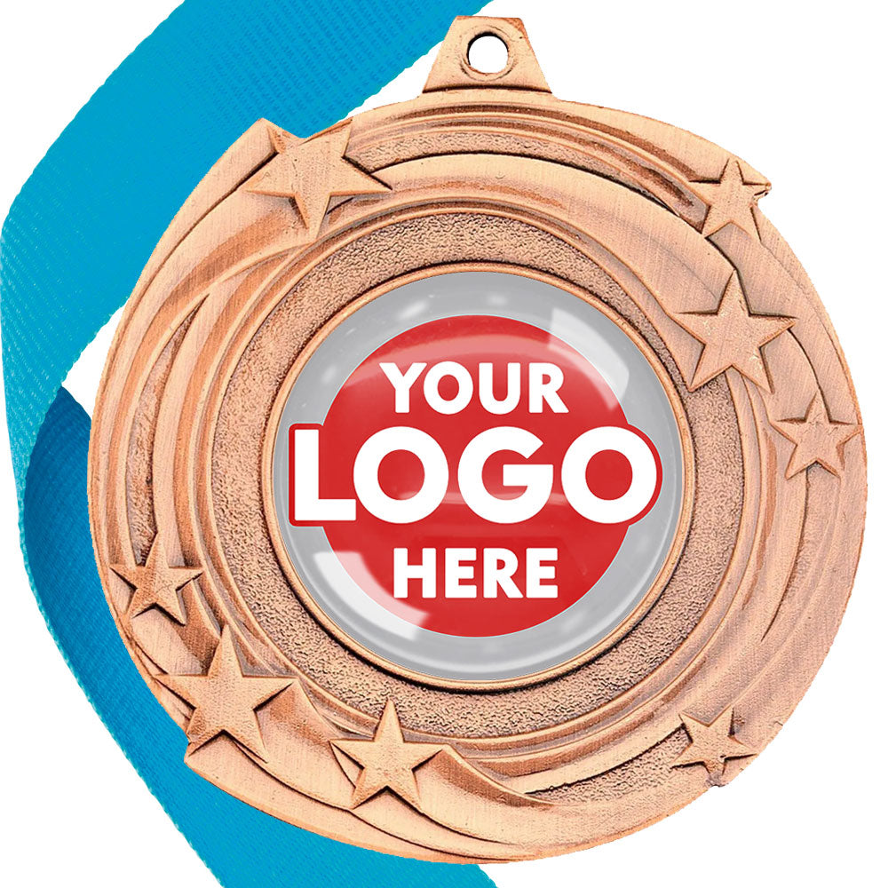 The Glossy Gel 50mm Orbital Medal on a Ribbon