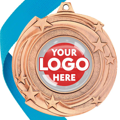 The Glossy Gel 50mm Orbital Medal on a Ribbon