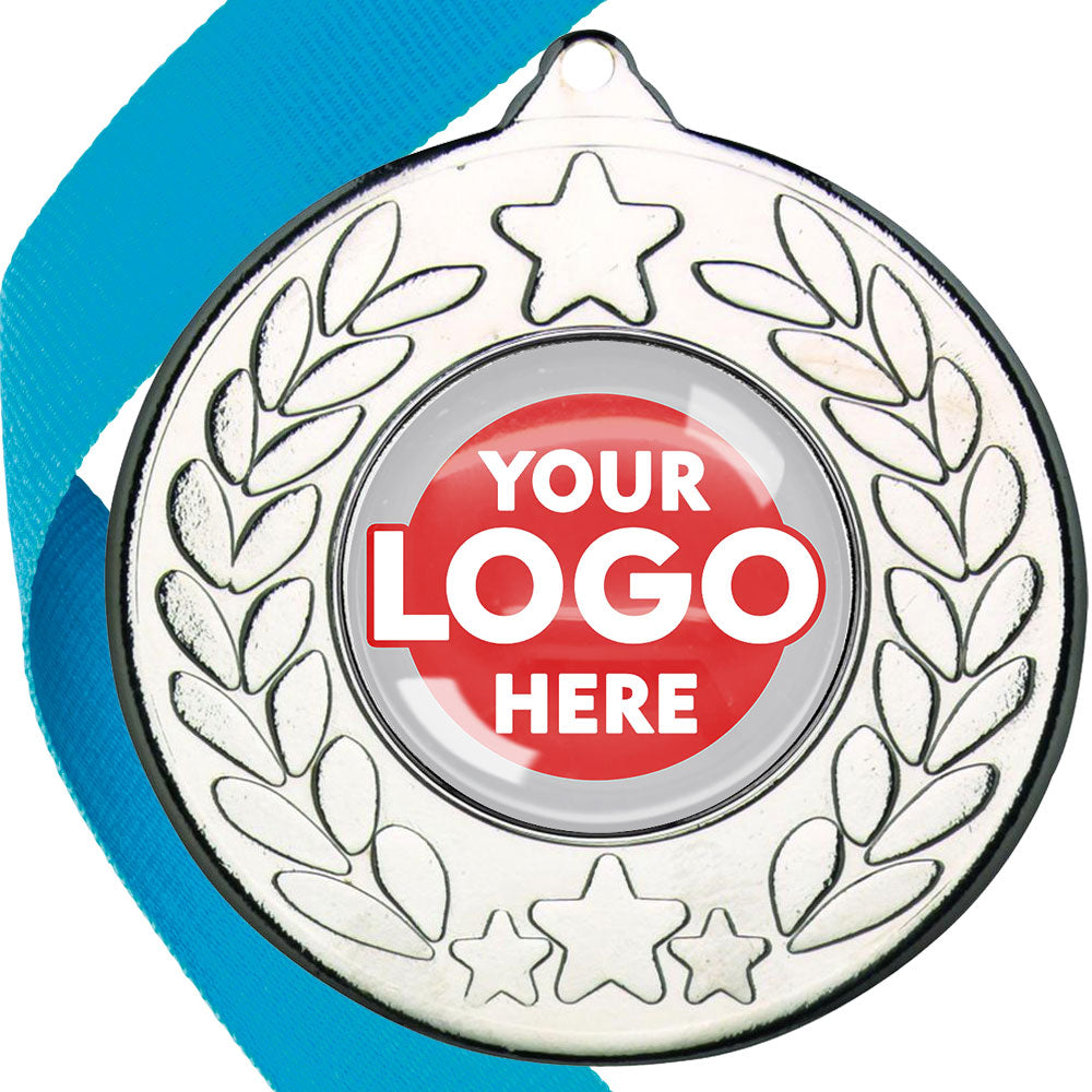 The Glossy 50mm Classic Star Medal on a Ribbon MINIMUM ORDER 100