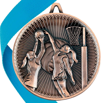 Netball Antique 60mm Medal