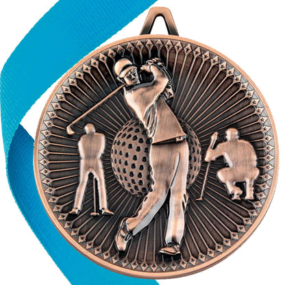 Golf Antique Style 60mm Medal