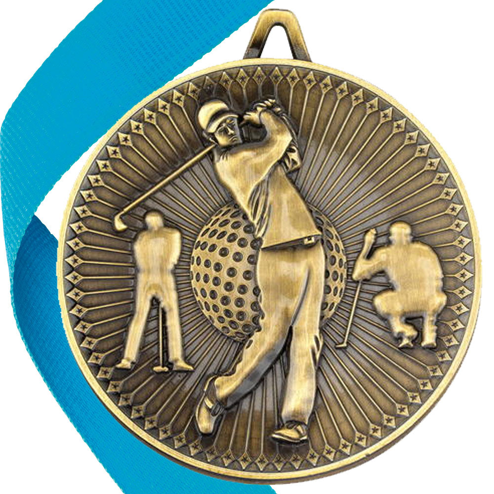 Golf Antique Style 60mm Medal