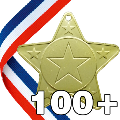 Star Shape Metal Medals  - MINIMUM ORDER 100