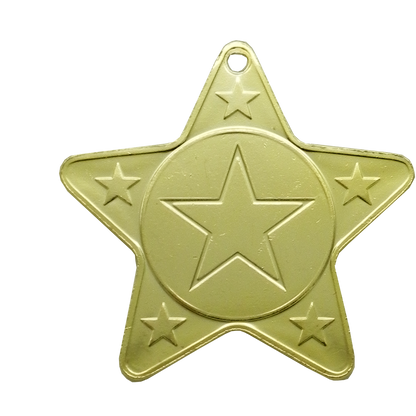 Glossy Gel Star Shaped Medal on a Ribbon with Domed Centre MINIMUM ORDER 100