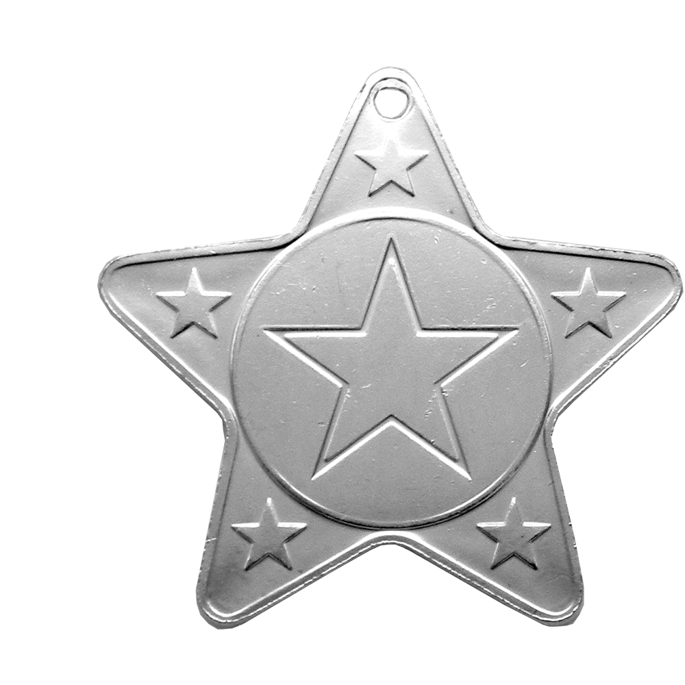 Glossy Gel Star Shaped Medal on a Ribbon with Domed Centre MINIMUM ORDER 100