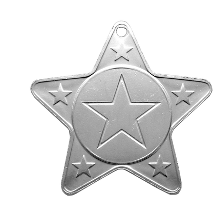 Glossy Gel Star Shaped Medal on a Ribbon with Domed Centre MINIMUM ORDER 100