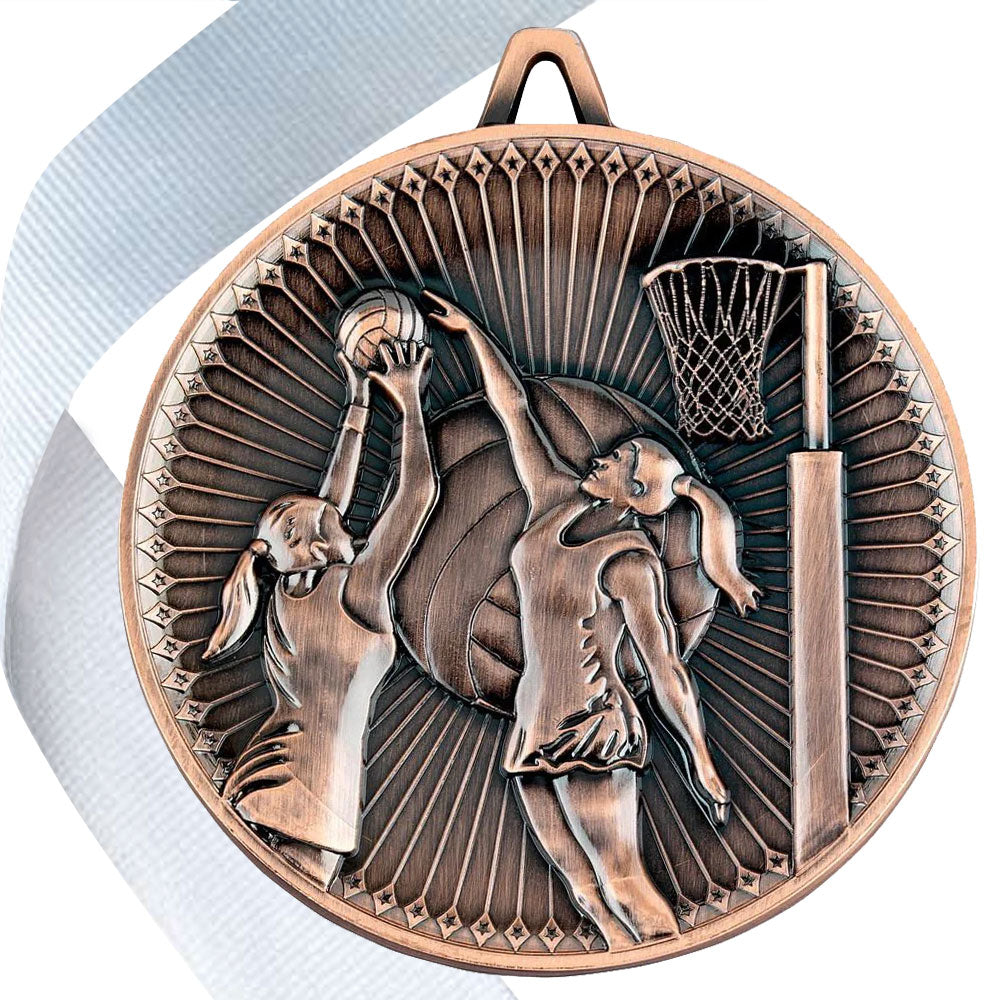 Netball Antique 60mm Medal