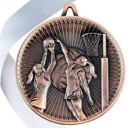 Netball Antique 60mm Medal