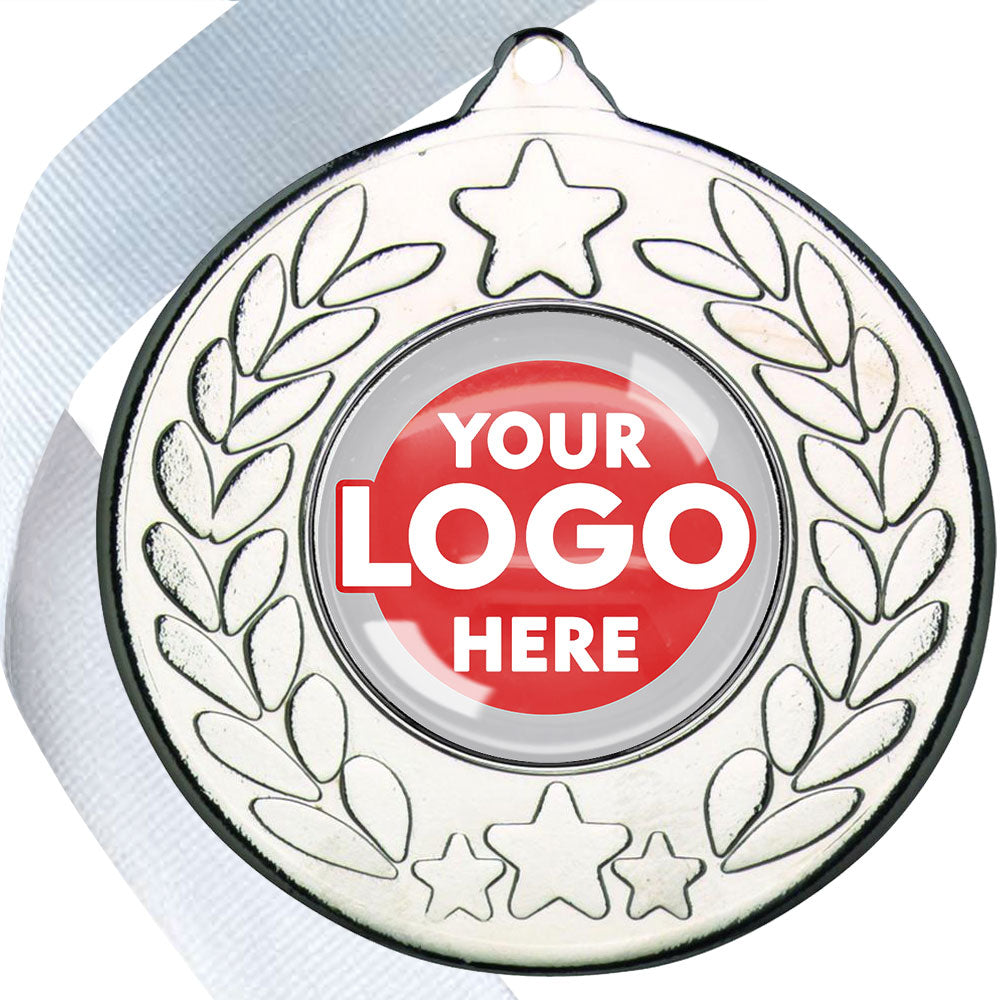 The Glossy 50mm Classic Star Medal on a Ribbon MINIMUM ORDER 100