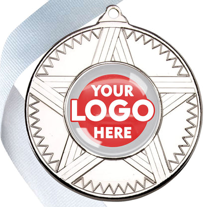 50mm Striped Star Design Medals on Ribbons