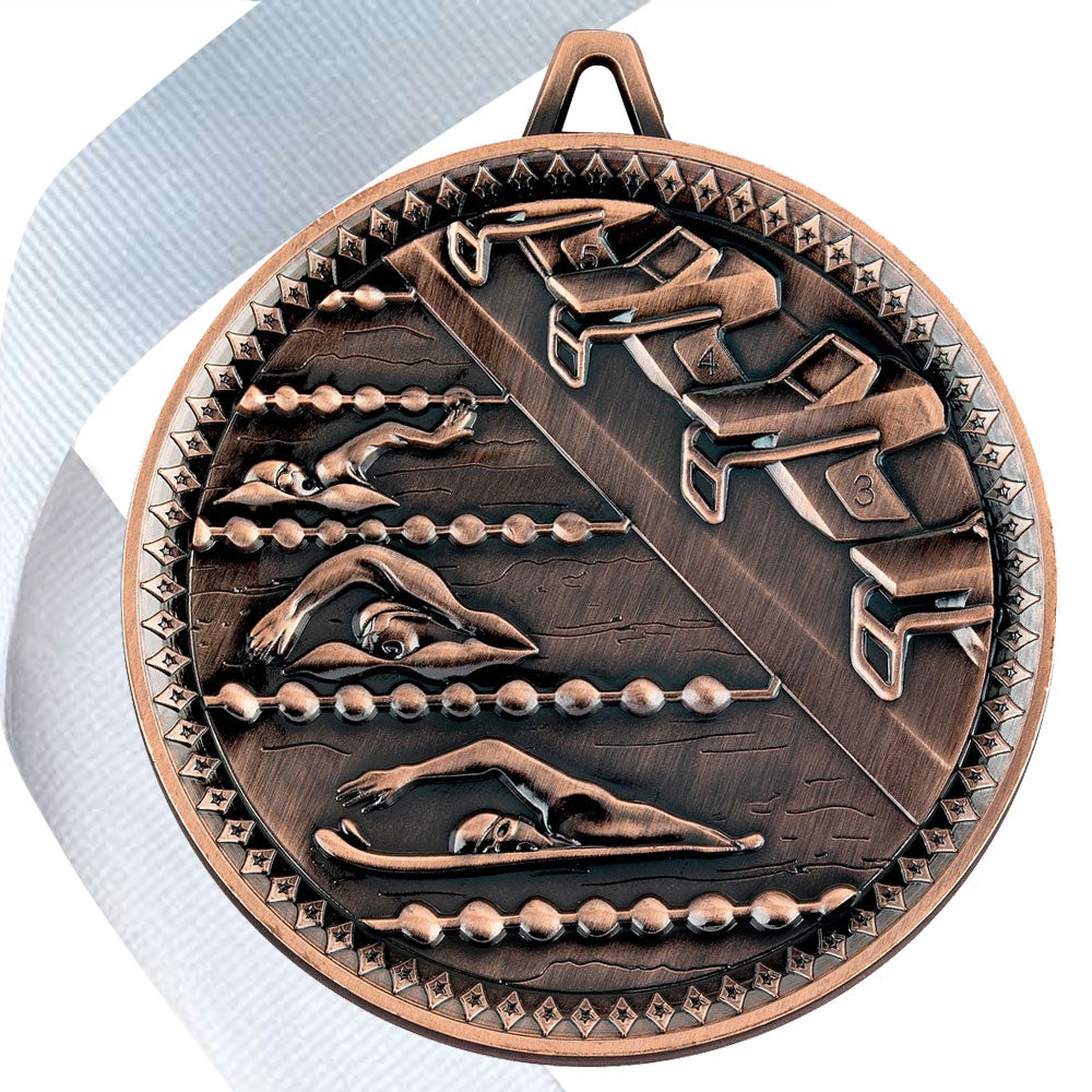 Swimming Antique 60mm Medal