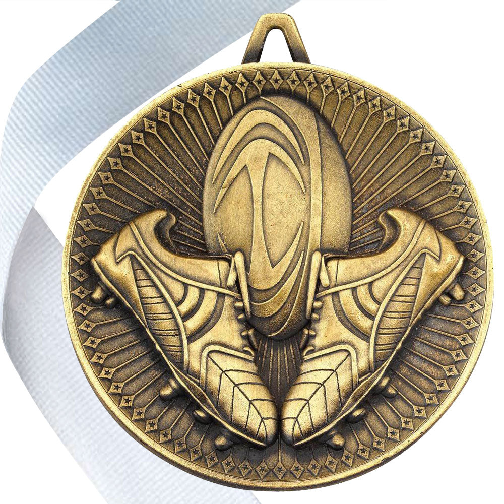 Rugby Antique Style 60mm Medal BW Trophies