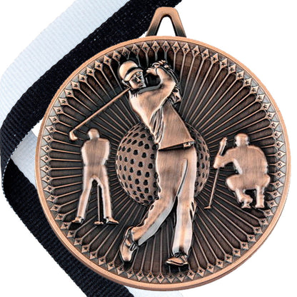 Golf Antique Style 60mm Medal