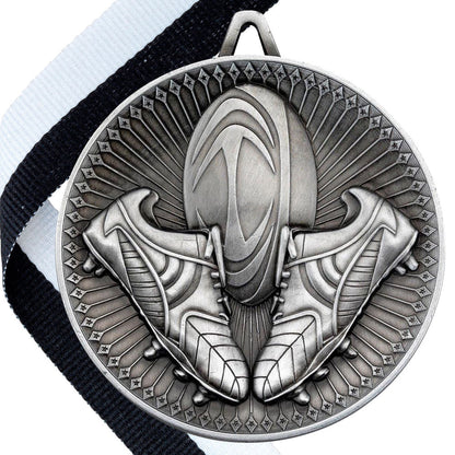 Rugby Antique Style 60mm Medal BW Trophies