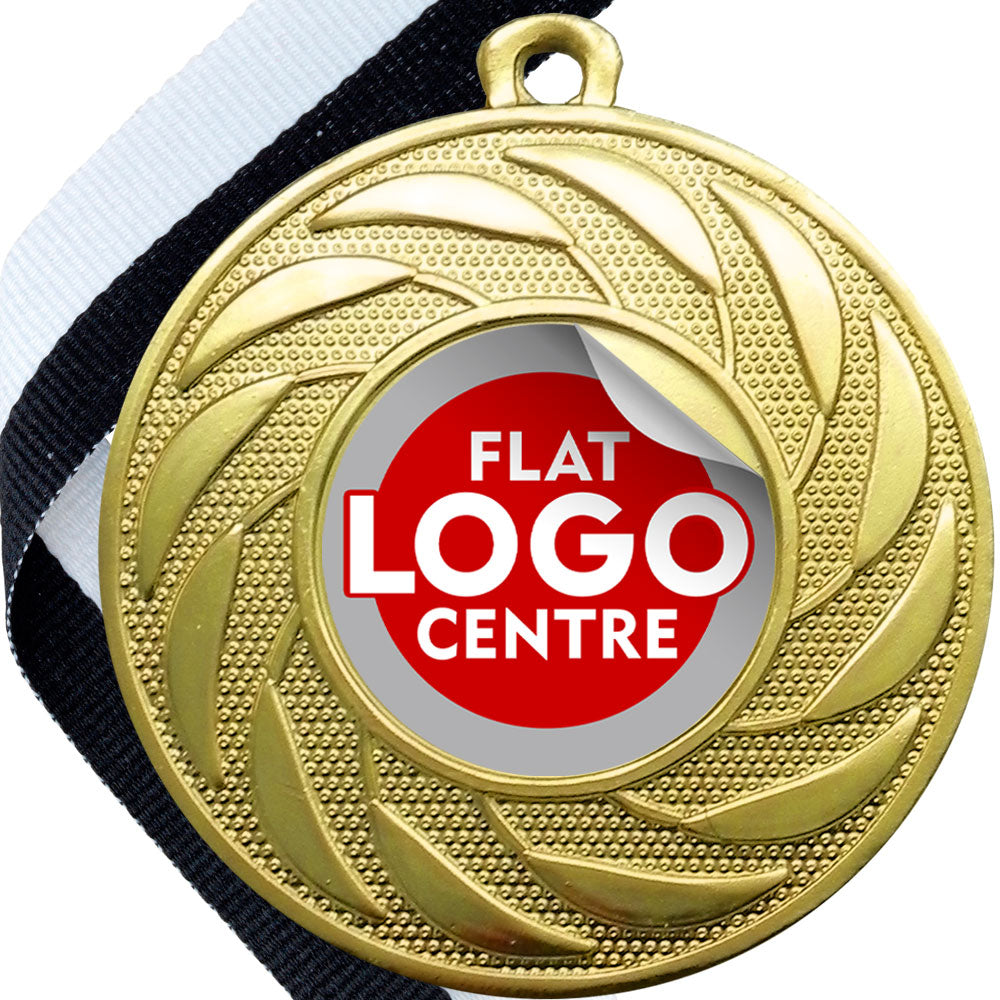 Spinner Design Medal flat centre - MINIMUM ORDER 100
