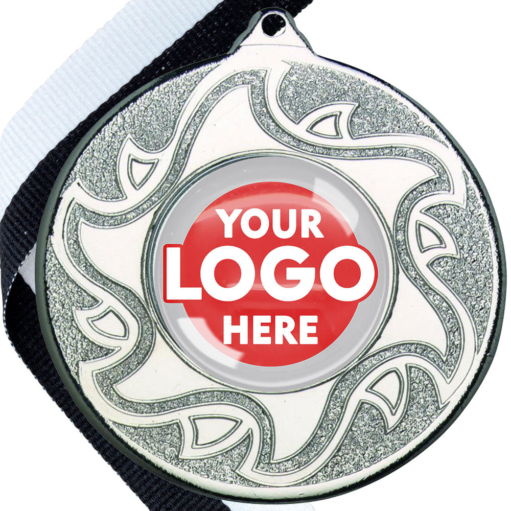 The Glossy Domed 50mm Sunshine Design Medals on Ribbons MINIMUM ORDER 100