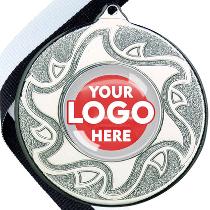 The Glossy Domed 50mm Sunshine Design Medals on Ribbons MINIMUM ORDER 100