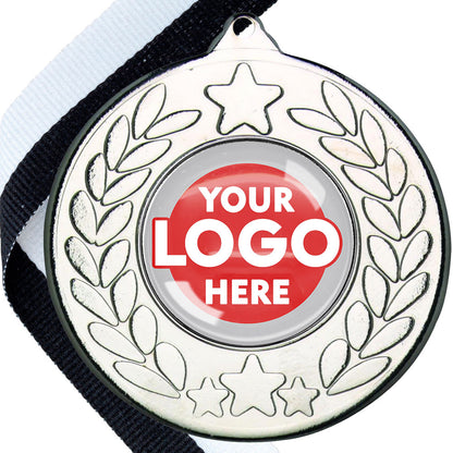 The Glossy 50mm Classic Star Medal on a Ribbon MINIMUM ORDER 100