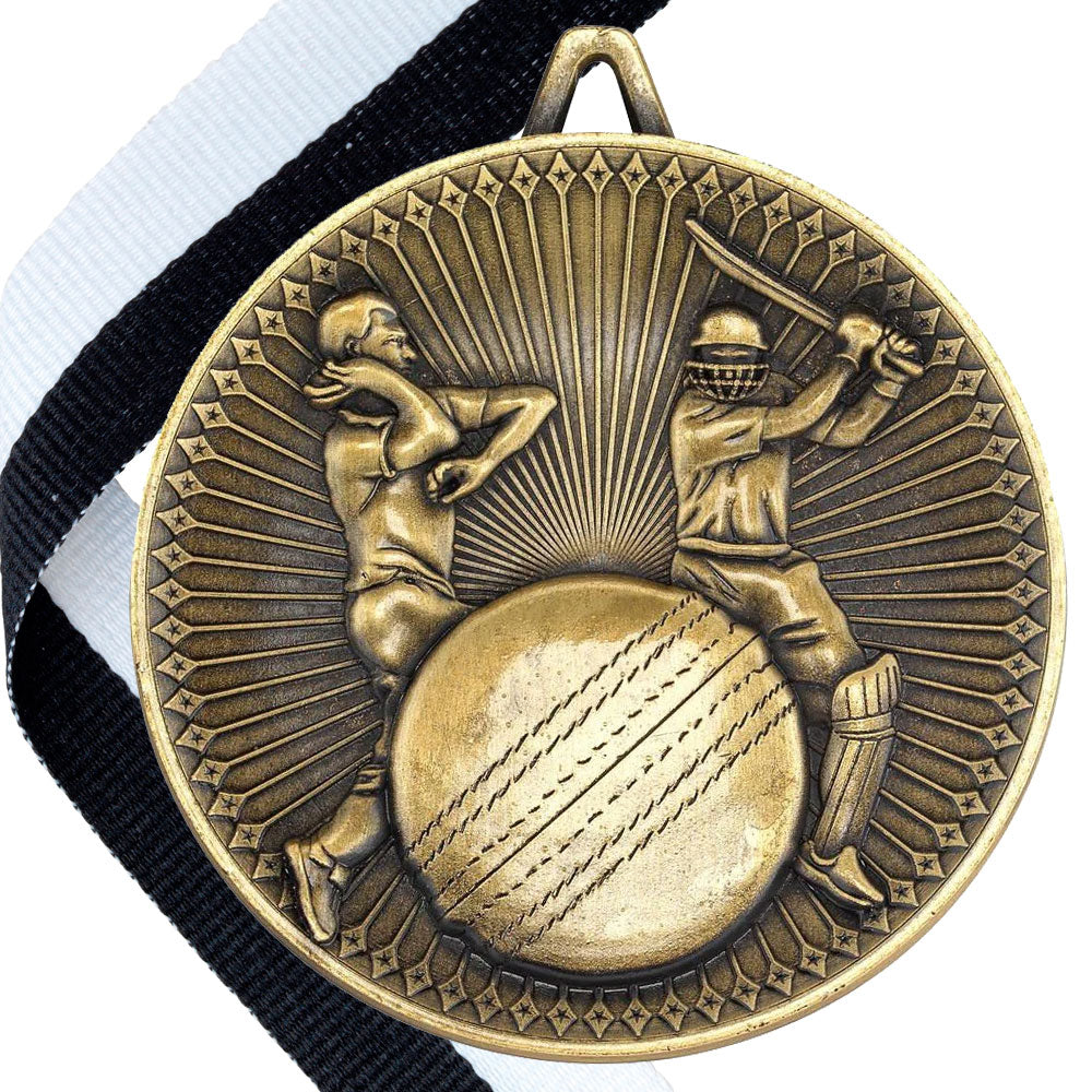 Cricket Antique 60mm Medal BW Trophies