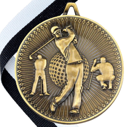 Golf Antique Style 60mm Medal