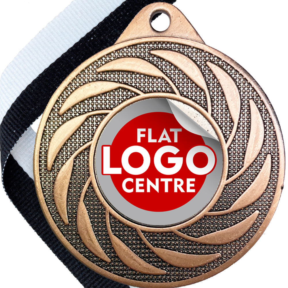 Spinner Design Medal flat centre - MINIMUM ORDER 100