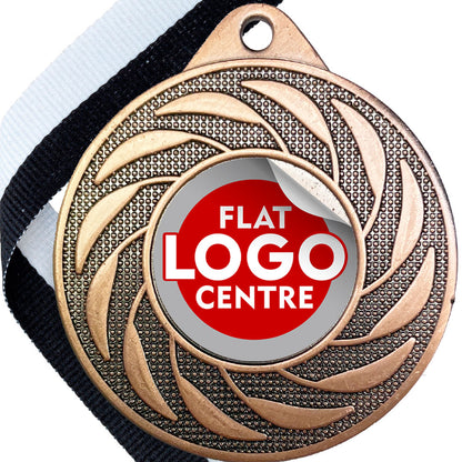 Spinner Design Medal flat centre - MINIMUM ORDER 100