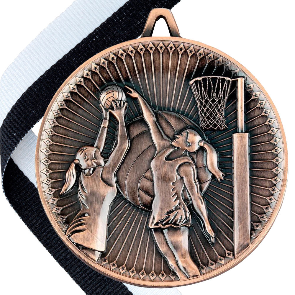 Netball Antique 60mm Medal