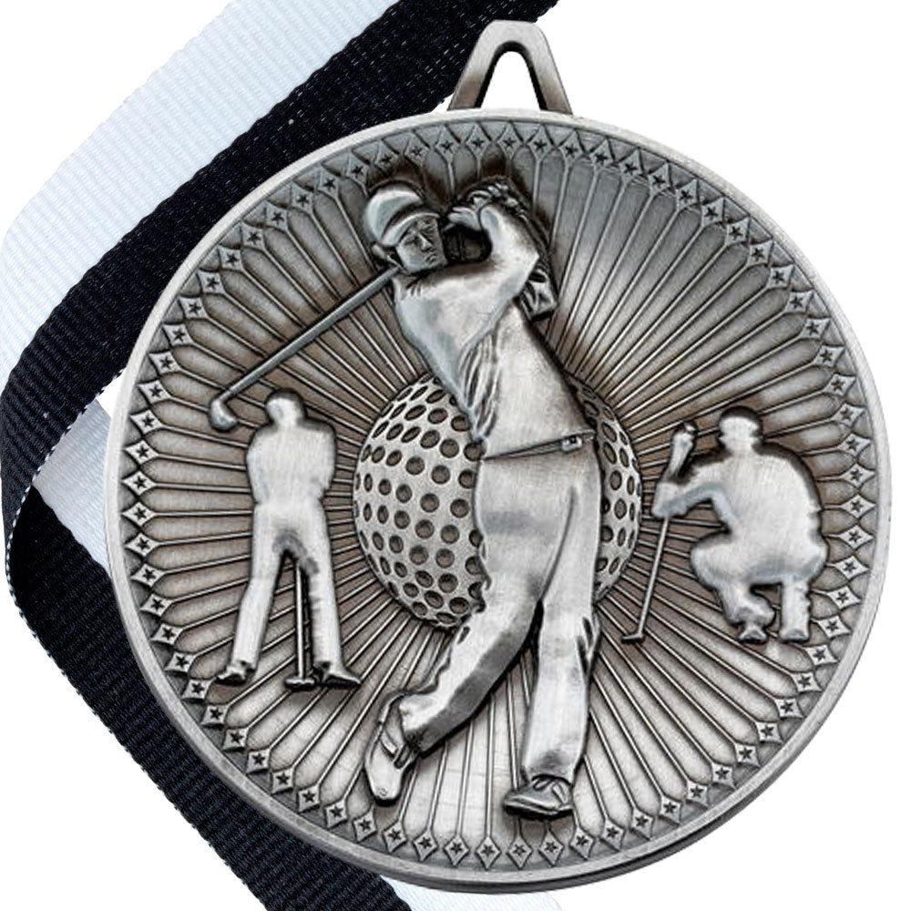 Golf Antique Style 60mm Medal