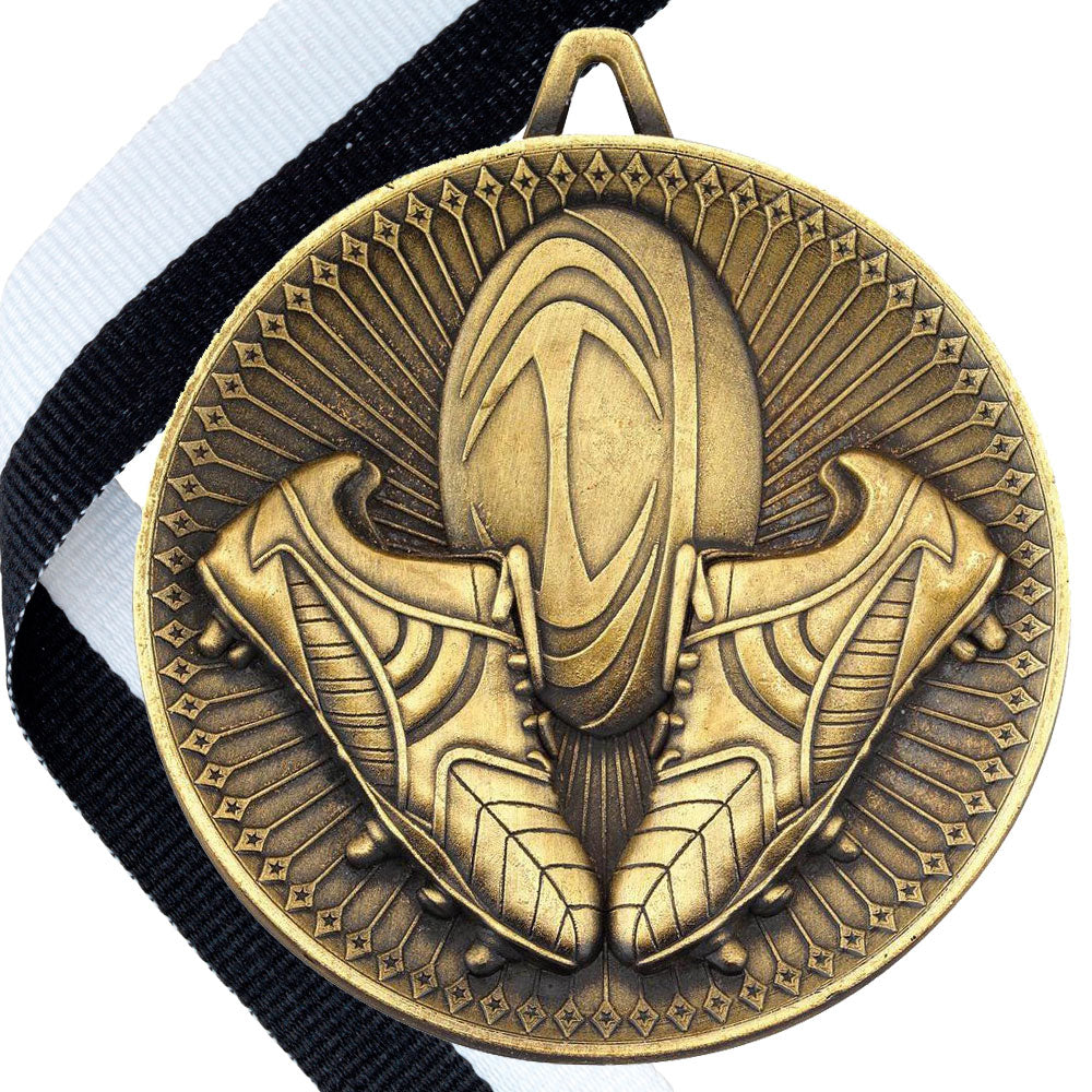 Rugby Antique Style 60mm Medal BW Trophies