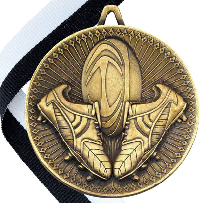 Rugby Antique Style 60mm Medal BW Trophies