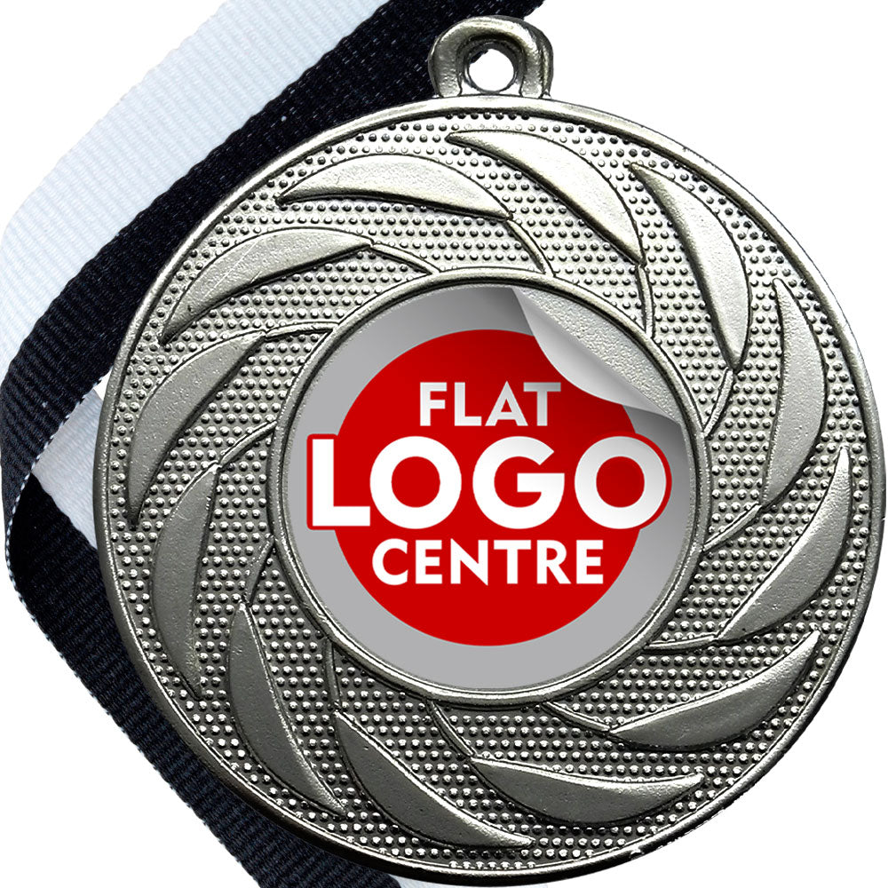 Spinner Design Medal flat centre - MINIMUM ORDER 100