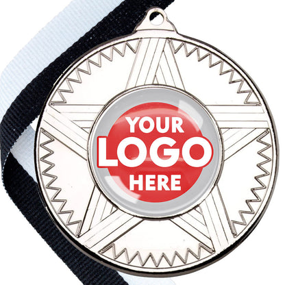 50mm Striped Star Design Medals on Ribbons