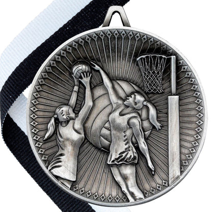 Netball Antique 60mm Medal